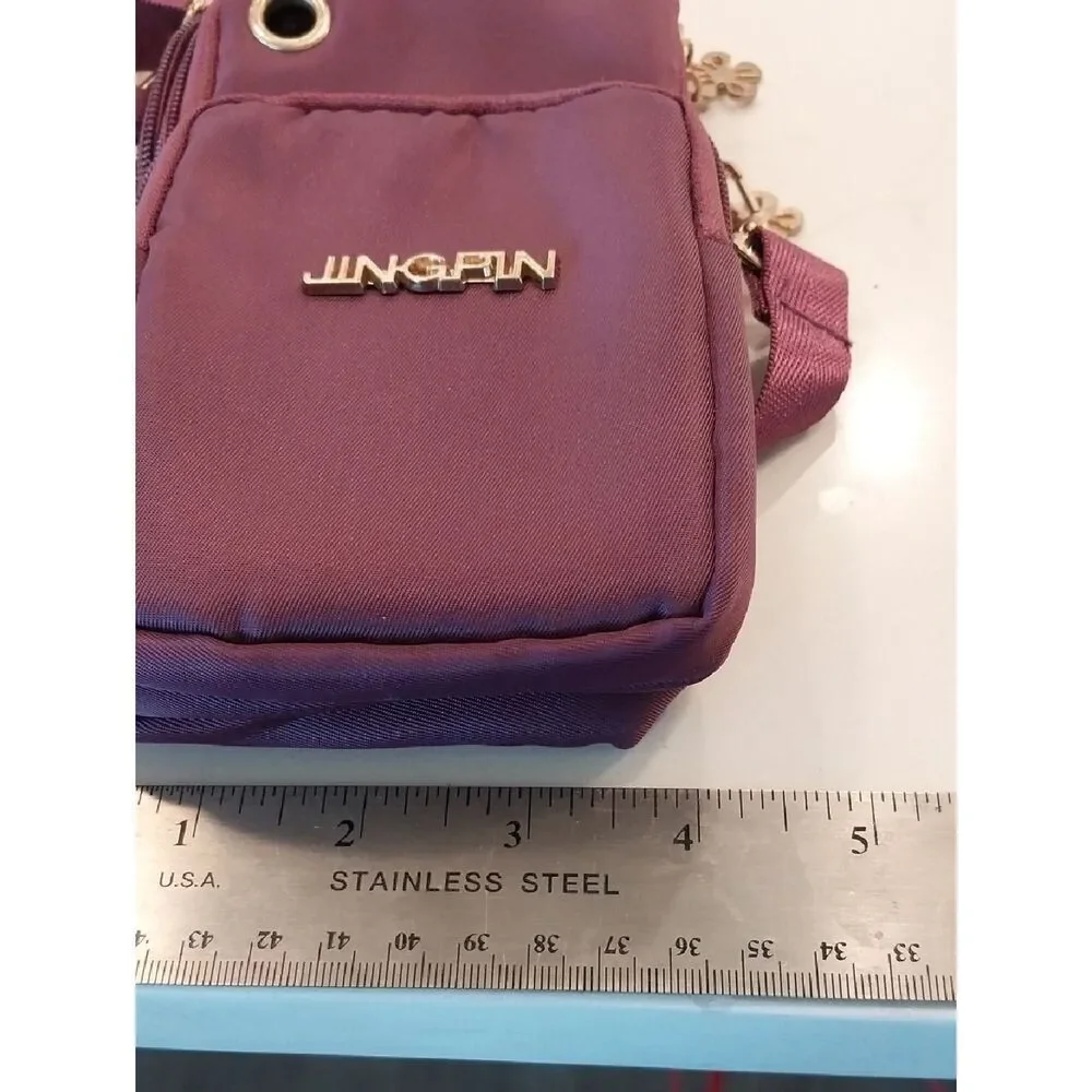 Women's Jingpin  Phone Case Pouch with Teal Interior and Burgundy Exterior...New